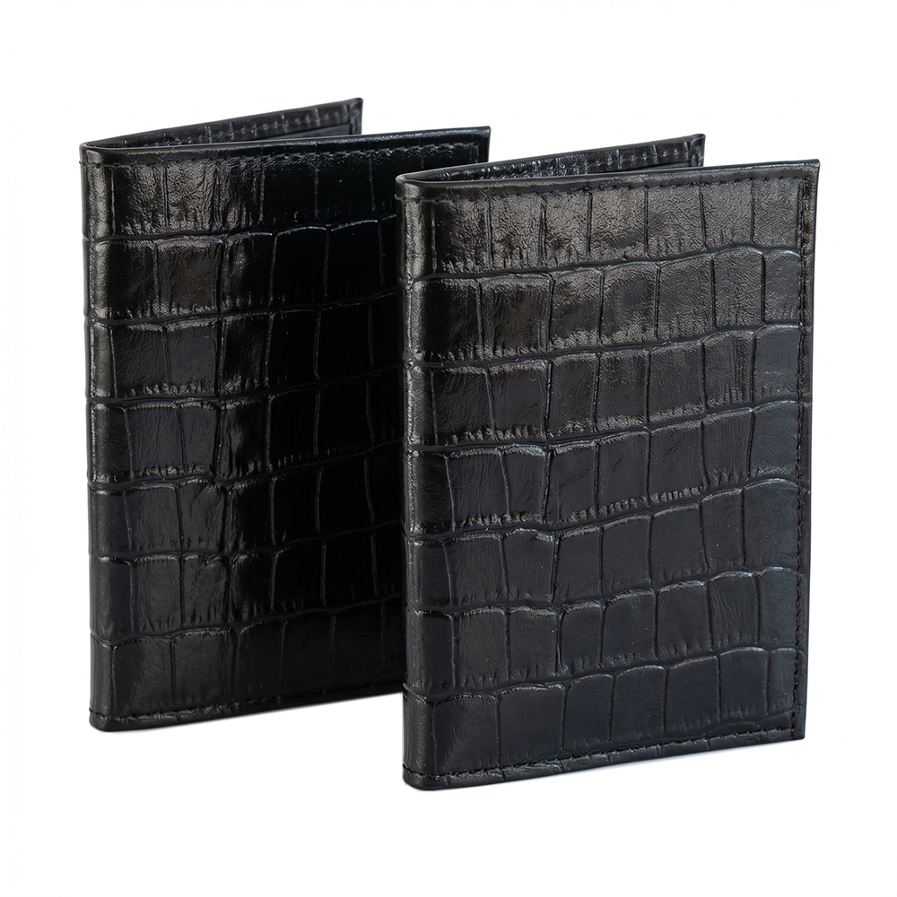 Kit 2 Porta Cartões Feminino Couro Preto Carteira Cloe