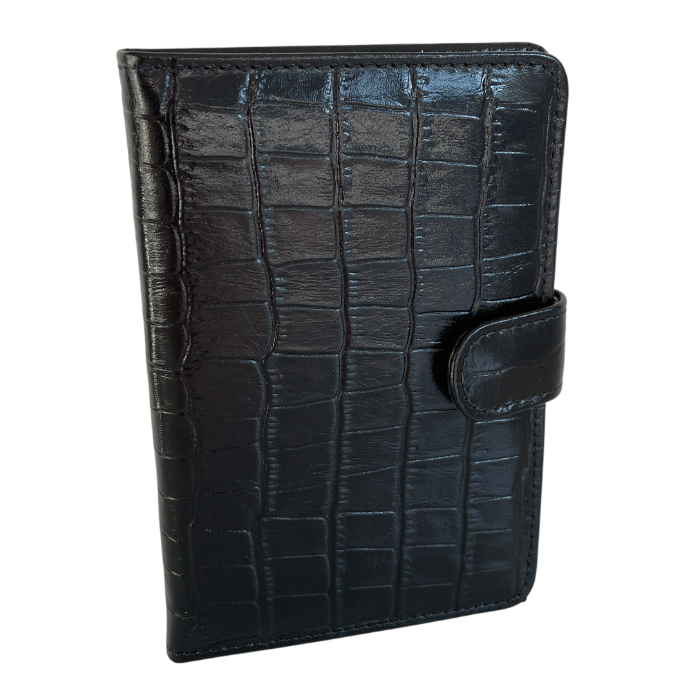 Porta Passaporte Feminino Couro Preto Voyage