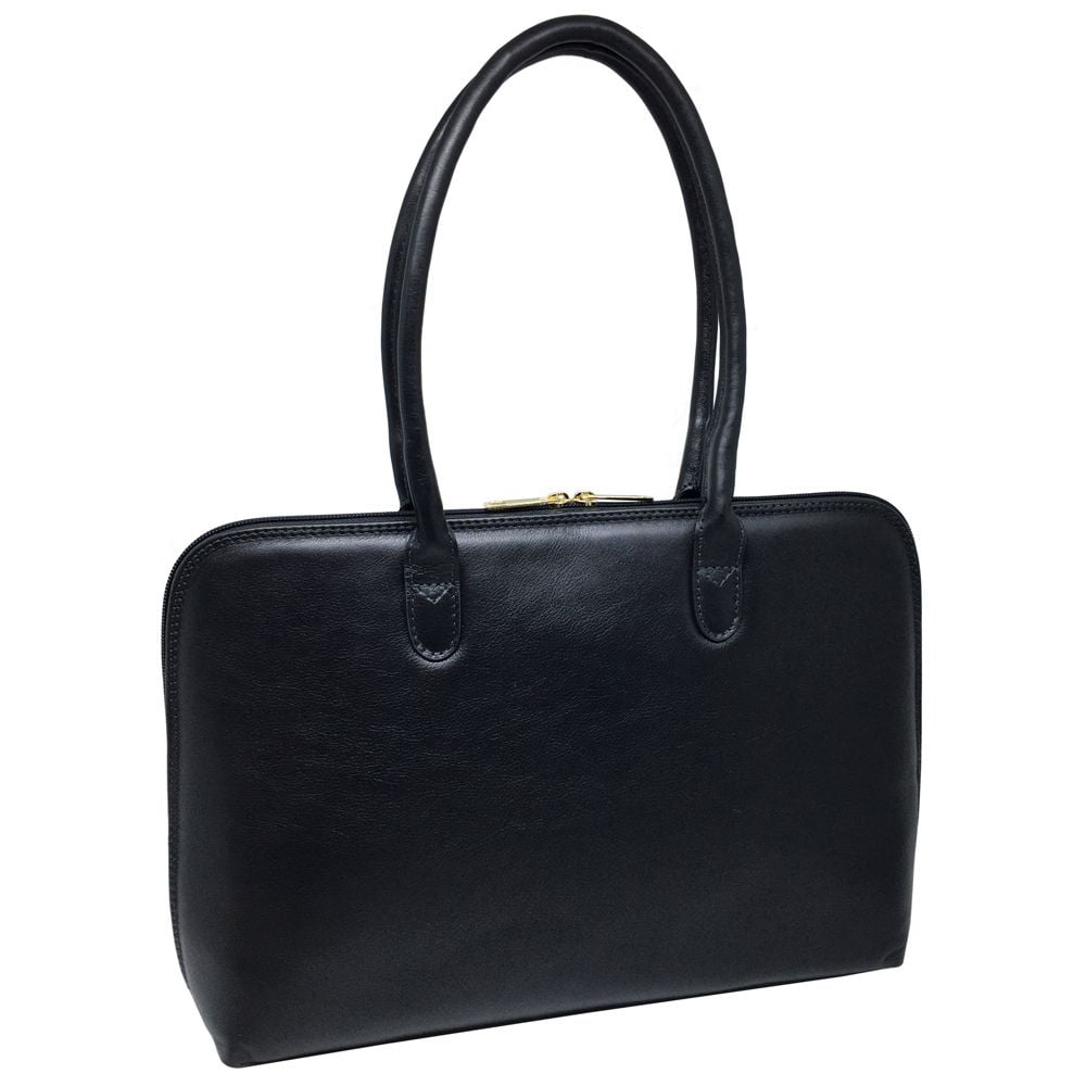 Bolsa Notebook Feminina Couro Preta Clarice