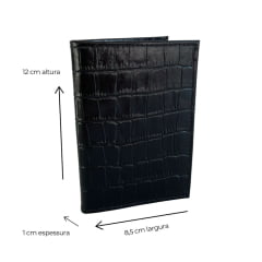 Porta Cartões Feminino Couro Preto Carteira Cloe