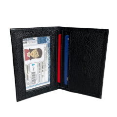 Porta documentos Couro Preto Nora