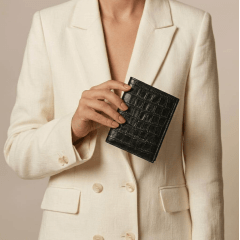 Porta Cartões Feminino Couro Preto Carteira Cloe