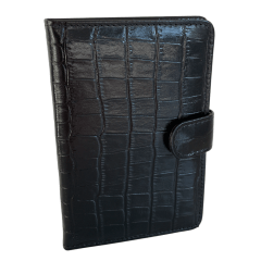 Porta Passaporte Feminino Couro Preto Voyage