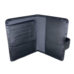 Porta Passaporte Feminino Couro Preto Voyage
