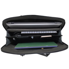 Bolsa Executiva Feminina Couro Preta Notebook Clarice