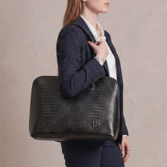 Bolsa Executiva Feminina Couro Preta Notebook Clarice Bolsa Executiva Feminina Couro Preta Notebook Clarice
