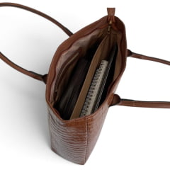 Bolsa Executiva Feminina Notebook Couro Caramelo Donna Tote