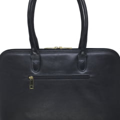 Bolsa Notebook Feminina Couro Preta Clarice | PRÉ-VENDA