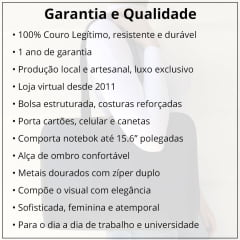 Bolsa Notebook Feminina Couro Preta Clarice | PRÉ-VENDA