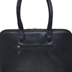 Bolsa Notebook Feminina Couro Preta Clarice