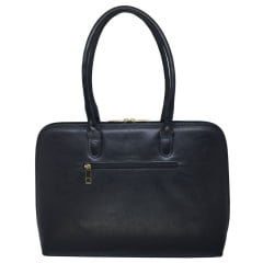 Bolsa Notebook Feminina Couro Preta Clarice