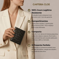 Kit 2 Porta Cartões Feminino Couro Carteira Cloe