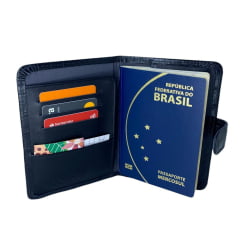 Kit Presente Porta Passaporte e Cartões Feminino Couro 