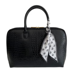 Bolsa Notebook Couro Preta Donna + Lenço Twilly