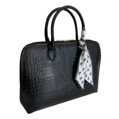 Bolsa Notebook Couro Preta Donna + Lenço Twilly